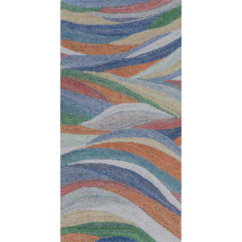 Global Recycled Standard Desertscape Hand-Tufted Indoor/Outdoor Rug Multicolor, Runner 2'6" x 5'