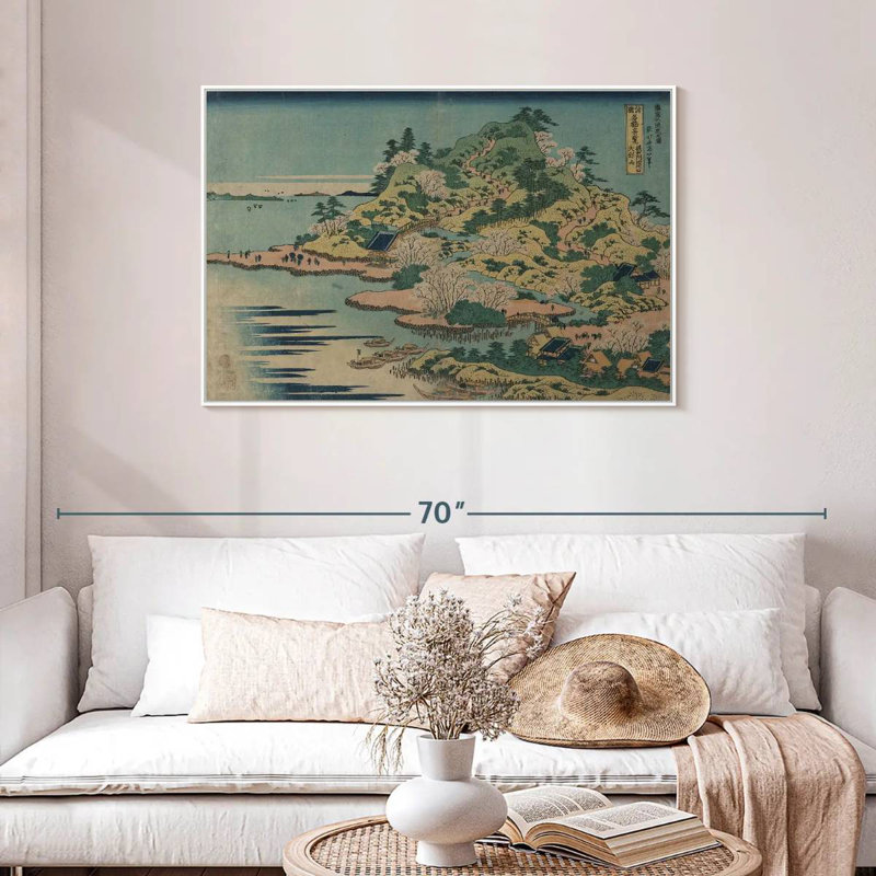 Sesshu Ajigawaguchi Tenposan, Floating Frame White, 43" X 29"