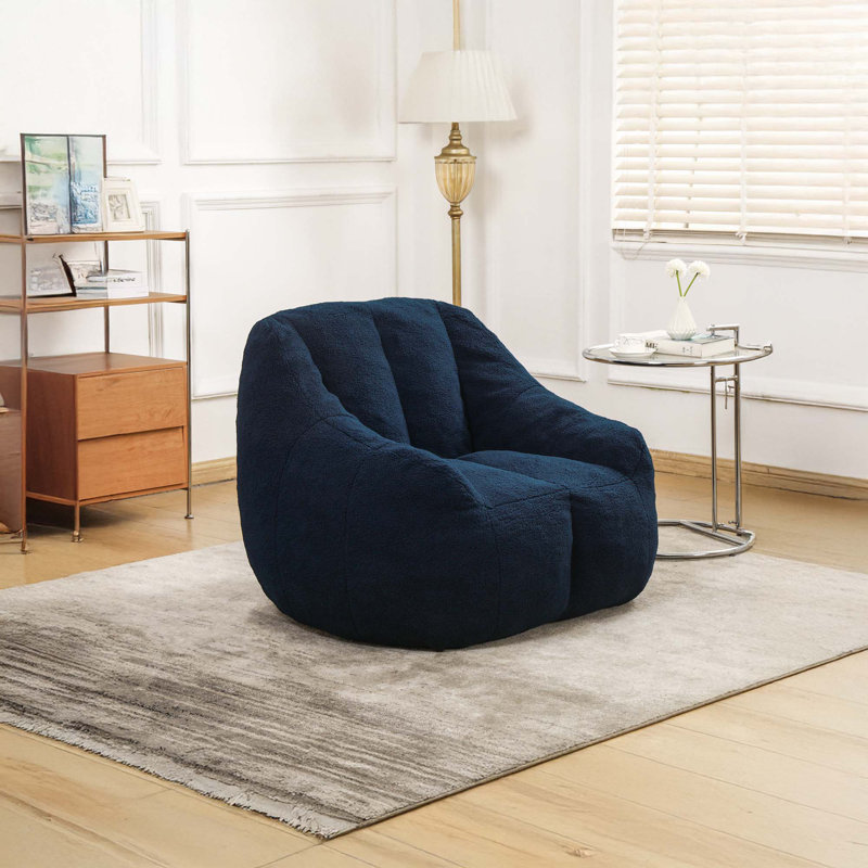 Fauteuil à billes Fluffy Fluffy, Ourson bleu foncé