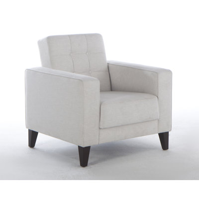 Milton 34.4" Wide Polyester Armchair, Cream