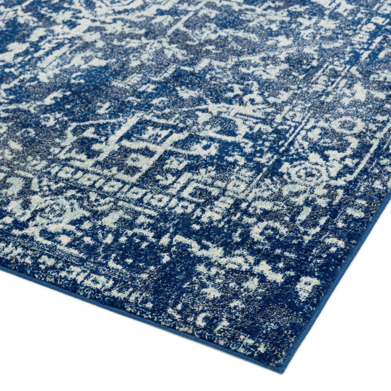 Aamina Tufted Antique Navy/Cream Rug, Rectangle 80 x 150cm