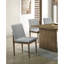 2 chaises de salle à manger 2 pièces, style Mid-Century moderne, bois naturel, tissu gris avec revêtement de 2 styles, revêtement, pieds