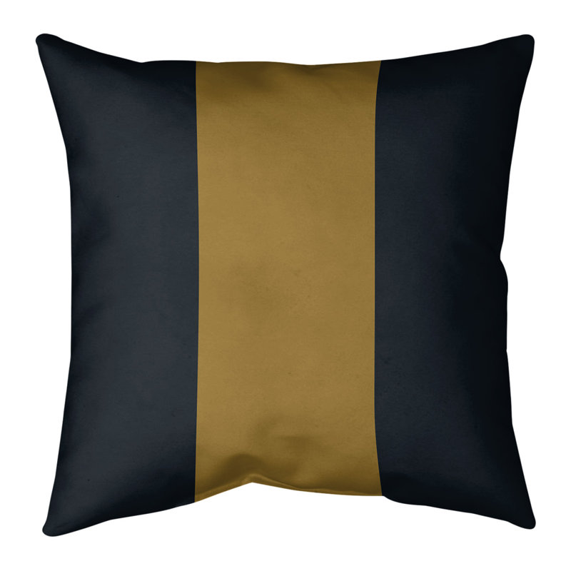 Housse de coussin , 18 po x 18 po, Noir / or