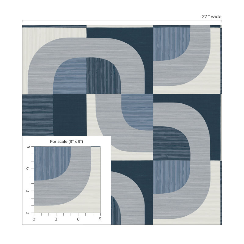 Papier peint Ivy Bronx Designs Tampere, Bleu
