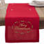 Chemin de table rouge en lin brodé Merry Christmas 14 po x 120 po-829590229