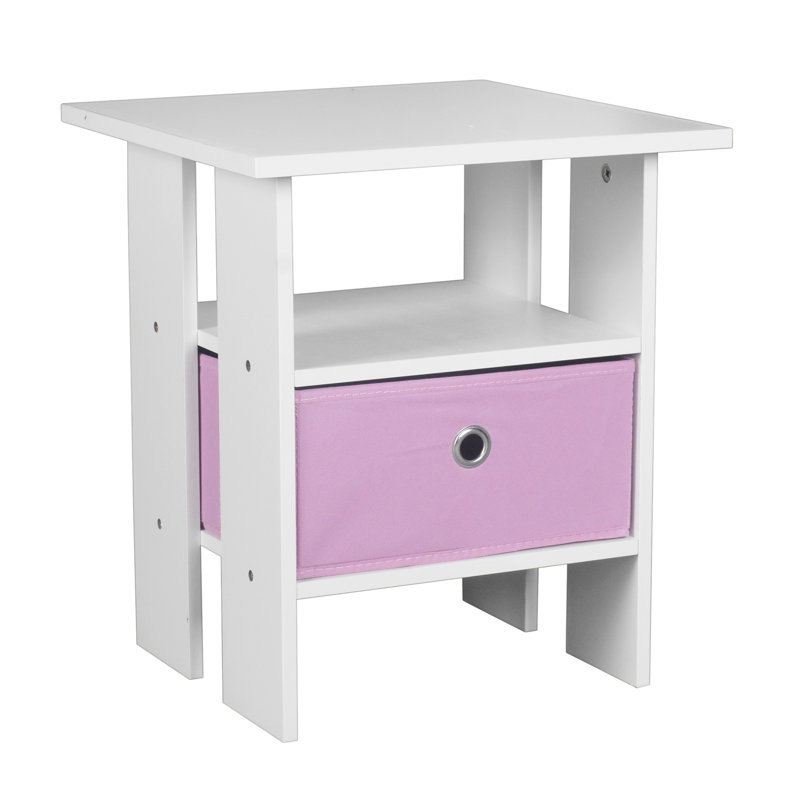 Sherbrooke End Table, White/Pink
