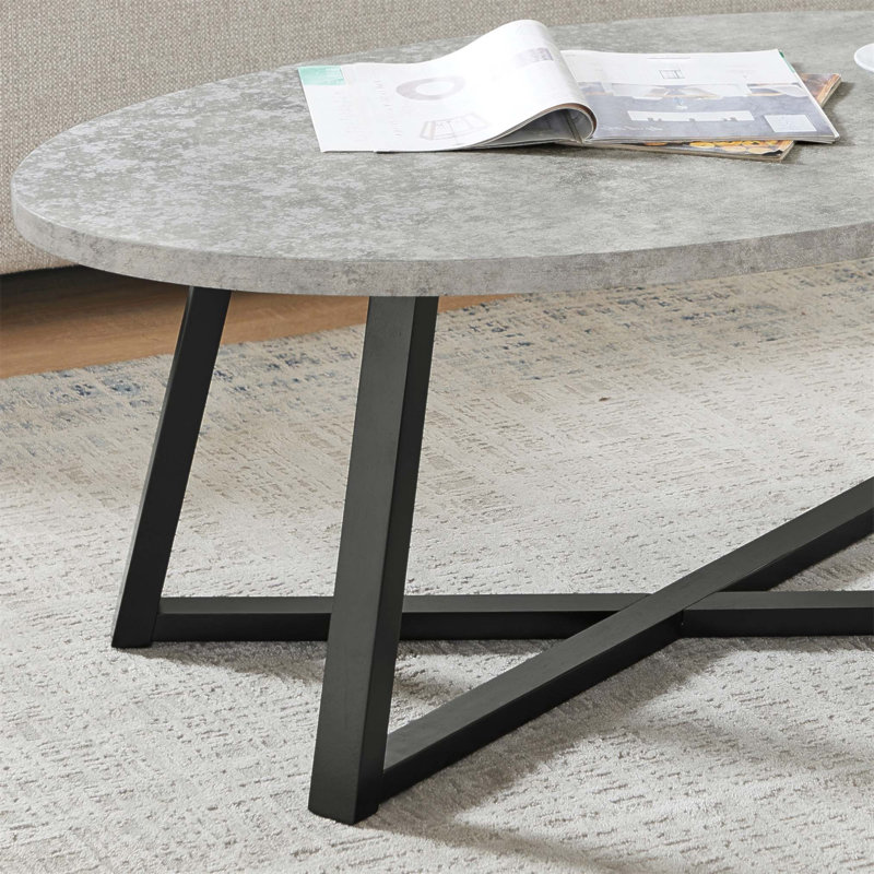 Ensemble de tables basses 3 pièces Modern Harmony avec plateau en panneau de fibres à densité moyenne et pieds en bois d'hévéa massif, parfait pour les espaces de vie contemporains