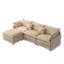 Canapé modulaire de 105 po en tissu de chenille rembourré doux, canapé 3 places avec repose-pieds en L