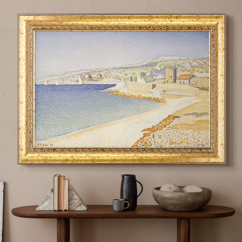 La jetée à Cassis, Opus 198, 1889 - Paul Signac - Toile encadrée sur mesure, 16x22 INNER SIZE, Framed Canvas