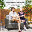 128cm Wide Straight Patio Sofa with Cushions-1208441586-1208441585