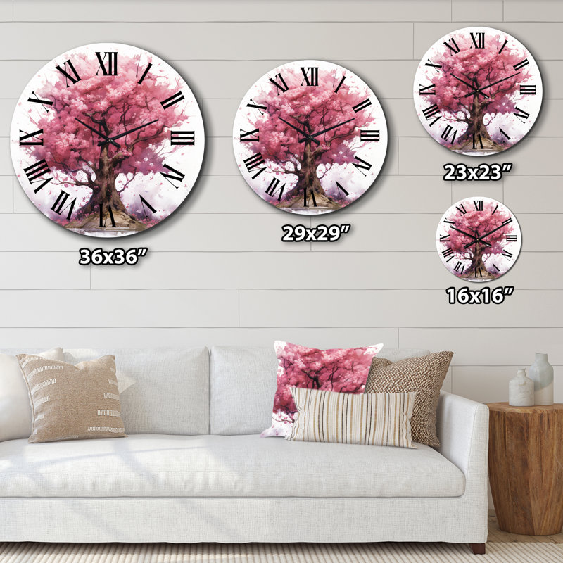 Horloge murale rose, Très grand