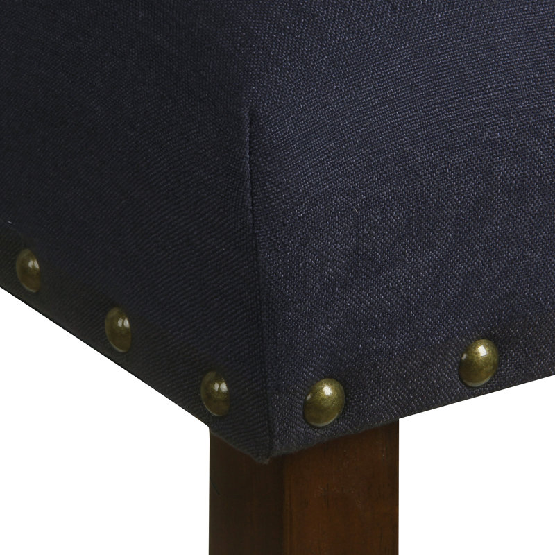 Chaise rembourrée en lin Saxis, Bleu marin