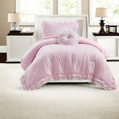 Charming 3-piece Bedding Sets, Microfiber Twin/twin Xl With Layered Ruffle Design