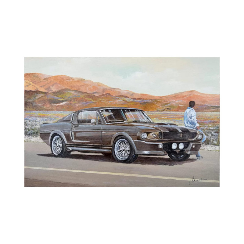 "Ford Mustang Fastback Eleanor" de 1960 par Sinisa Saratlic, reproduction d'art sur toile tendue, H 26 po x l 40 po x 1,5 po