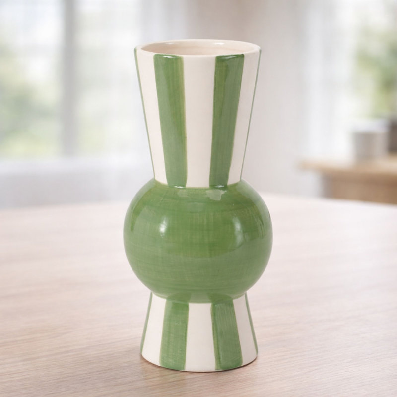 Vase effilé rayé H 8 po