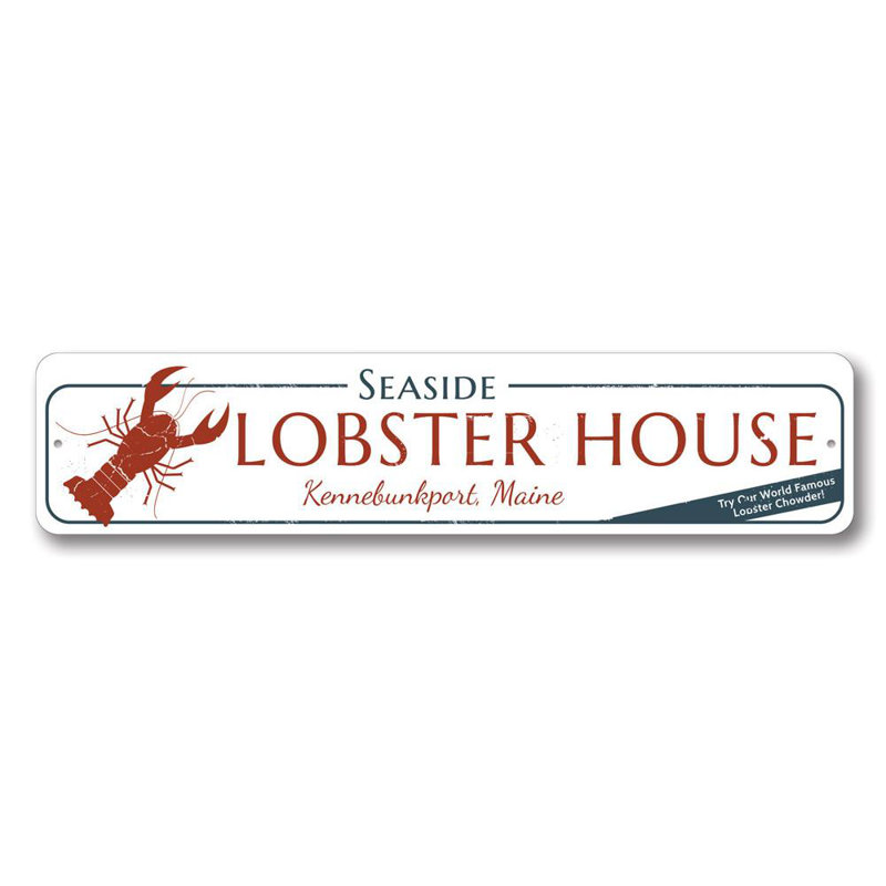 Panneau en aluminium Seaside Lobster House, H 4 po x l 18 po x P 0,04 po