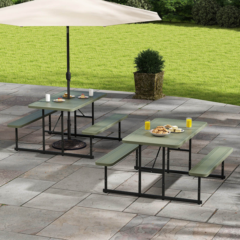 Ensemble de table de pique-nique pour 2 à 4 personnes, Vert