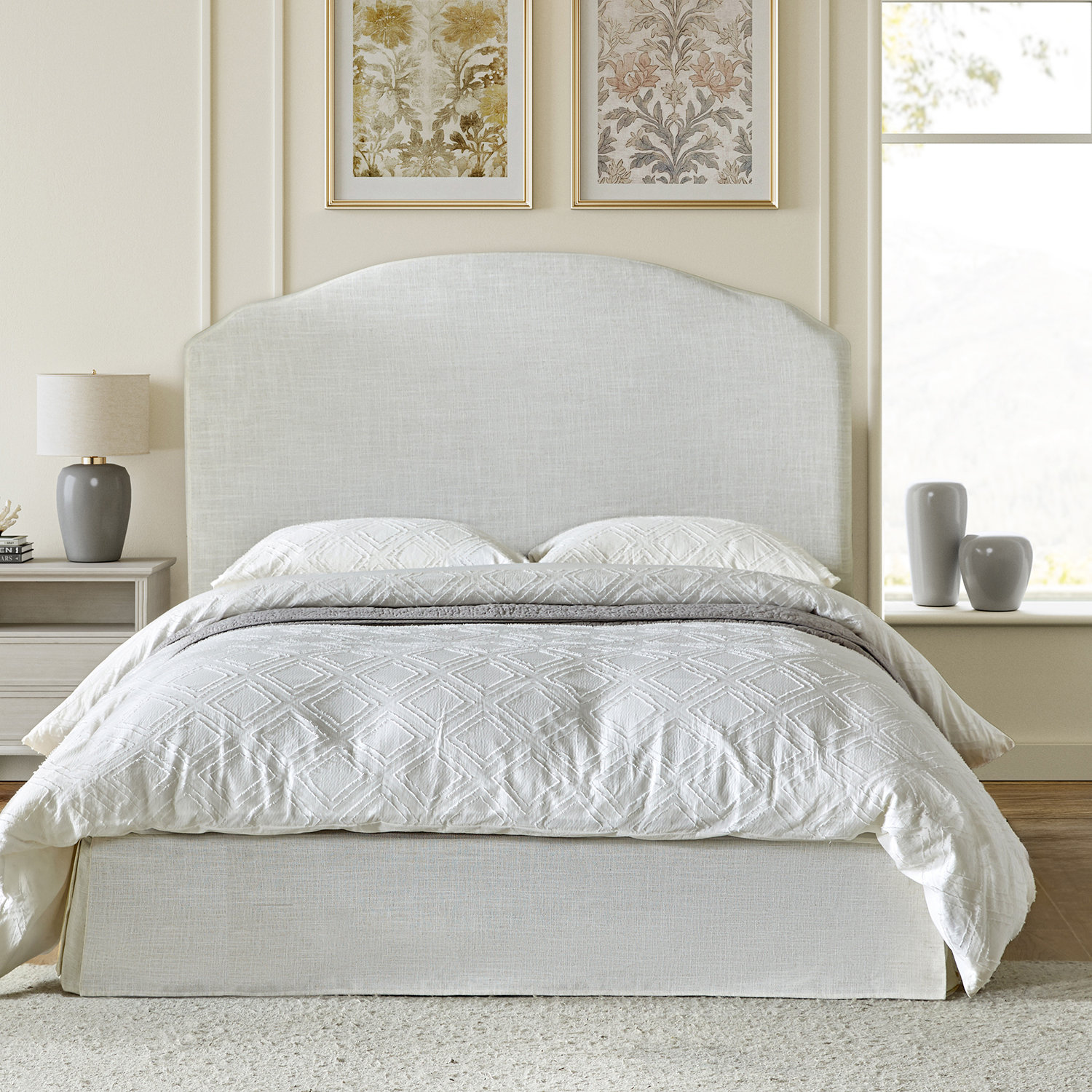 Finnin Upholstered Platform Bed With Washable Slipcover - King
