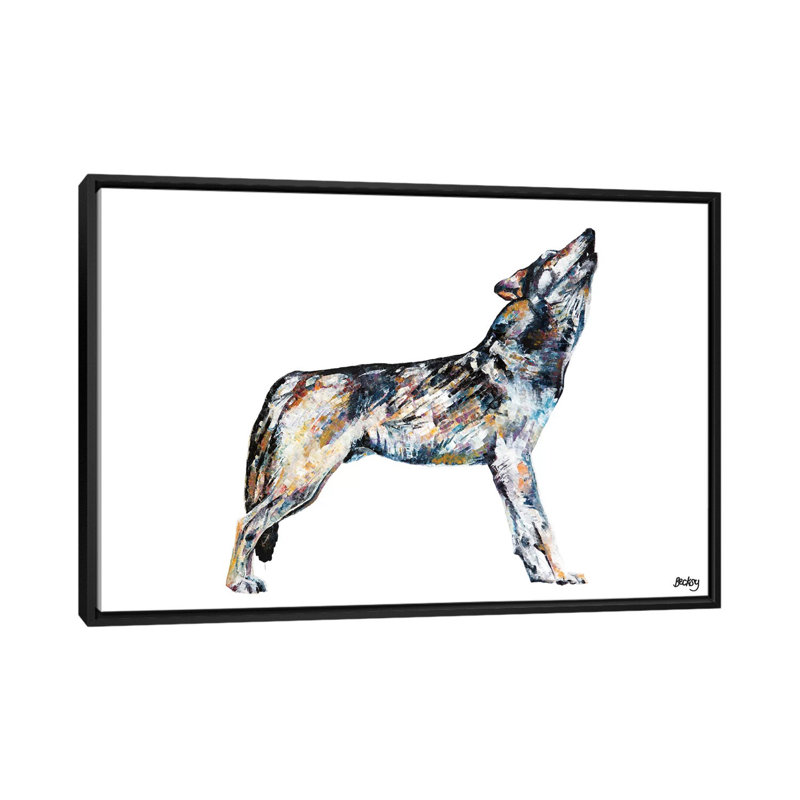 « mishka », reproduction sur toile, H 18 po x l 26 po x P 1,5 po, Toile avec cadre noir, Pas de tapis