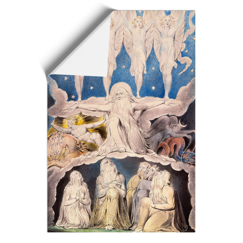 When The Morning Stars Sang Together Butts Set by William Blake - No Frame Painting, 59cm H x 42cm W x 0.1cm D