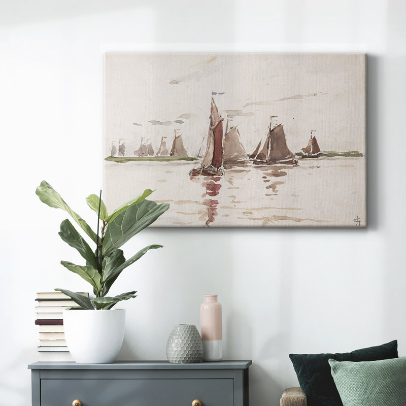 Impression nautique rétro - Cxxv - toile tendue, H 9 po x l 13 po