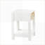 Table basse en rotin blanc avec tiroir - Table d'appoint en panneau de fibres à densité moyenne pour salon / chambre à coucher, rangement facile-1515924669