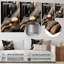 Or et marbre noir Mirage I - Décoration murale abstraite en métal marbré-973594375
