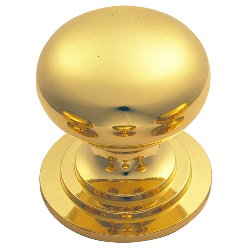 VICTORIAN KNOB (ONE PIECE) 25Mm, Polished Brass, 4.2cm H x 4.2cm W x 4.2cm D