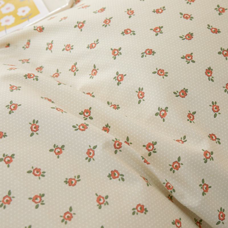 Microfiber Floral Print Comforter Set, Full Comforter + 2 Pillowcases