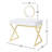Rectangular White And Gold Vanity Desk With Mirror Jewelry Tray, Metal Frame, 2 Drawers For Spacious Bedroom Storage Included Needs