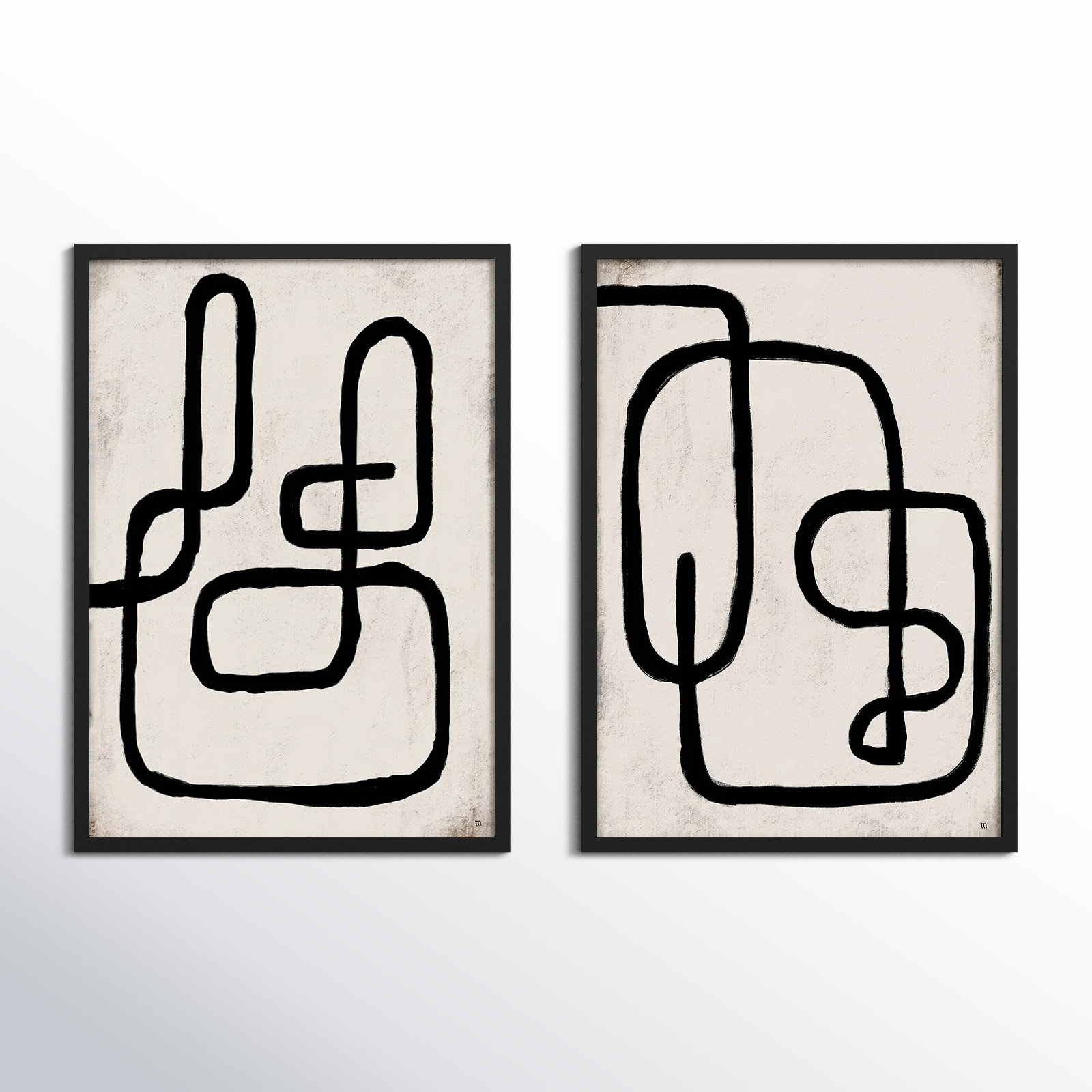 Linework by StudioM, Black Framed Paper, 38" H x 53" W x 1.25" D