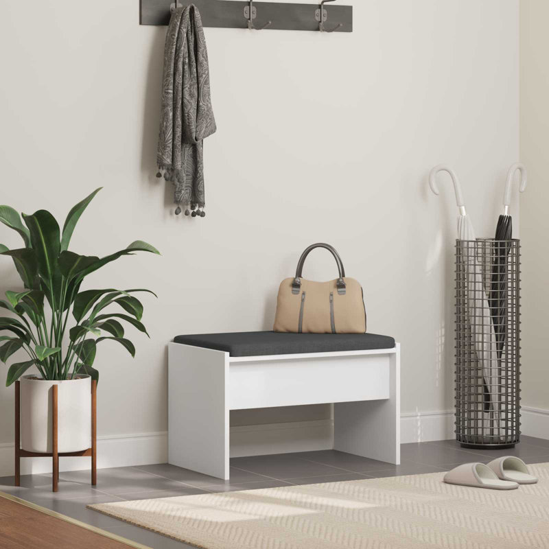 Bench, 40cm H x 63cm W x 38cm D, White