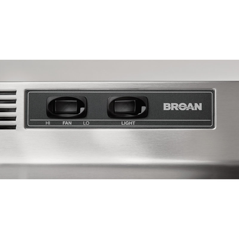 Broan-NuTone 36" Steel 190 CFM Ductless (Non-Vented) Under Cabinet Range Hood with Charcoal Filter, Stainless Steel