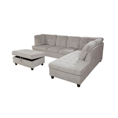 Carleah 3 - Piece L-Shaped Upholstered Sectional with Ottoman by Latitude Run