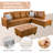 Elsiana 3 Piece Faux Leather Modular Living Room Set, Leather Couch Set-701566405-701566412