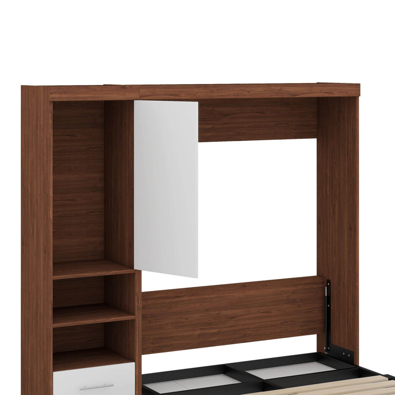 Lit escamotable double pleine grandeur avec armoire, Double