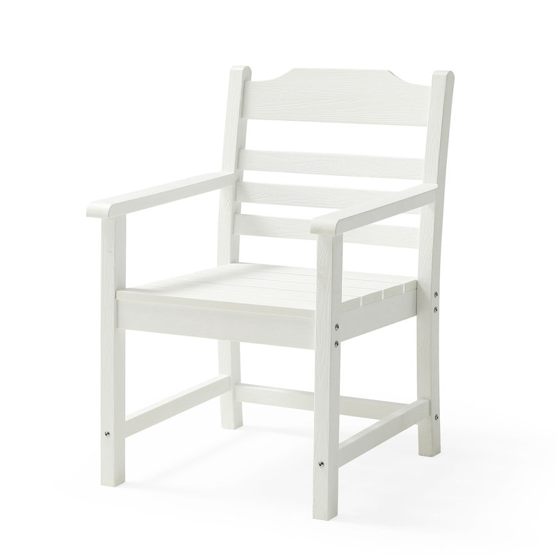 2 chaises de patio avec hanches, apparence de bois blanc pur, accoudoirs confortables (2 pièces), aspect grain de bois, décision relaxante