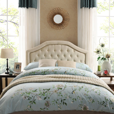 Tête de lit grand format - Aspect contemporain avec boutons et pointes de clous décoratifs cloutés assemblage beige nécessaire pour l'élégance requise