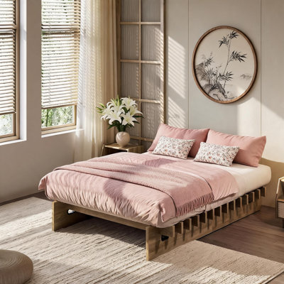 Low-Profile Solid Wood Platform Bed Frame, Floor Bed Design