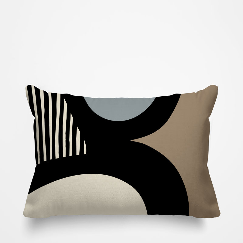 Coussin intérieur / extérieur en polyester filé Lara, Gris, H 14 po x l 20 po