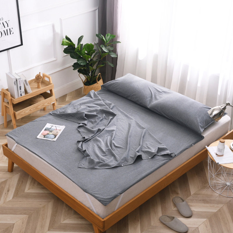 Travelux 100% Cotton Sheet Set, Gray, Twin Sheet Set