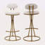 Ensemble de 2 tabourets de bar en forme de S avec tabourets de bar rembourrés à imprimé floral et tabouret à hauteur de comptoir pour îlot de cuisine