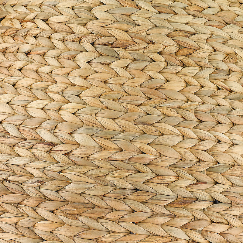 Yelverton 5-Light Matte Black Finish Pendant, Woven Sweet Grass