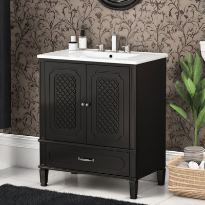 Meuble-lavabo 30 po avec comptoir en céramique