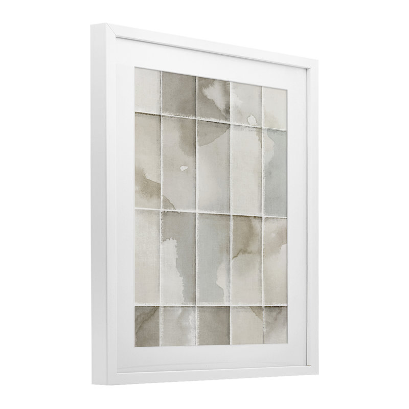 «Neutral Awakening Geometrics», reproduction encadrée sous verre, design par Emma Peal, H 21 po x l 17 po, Cadre blanc côtier