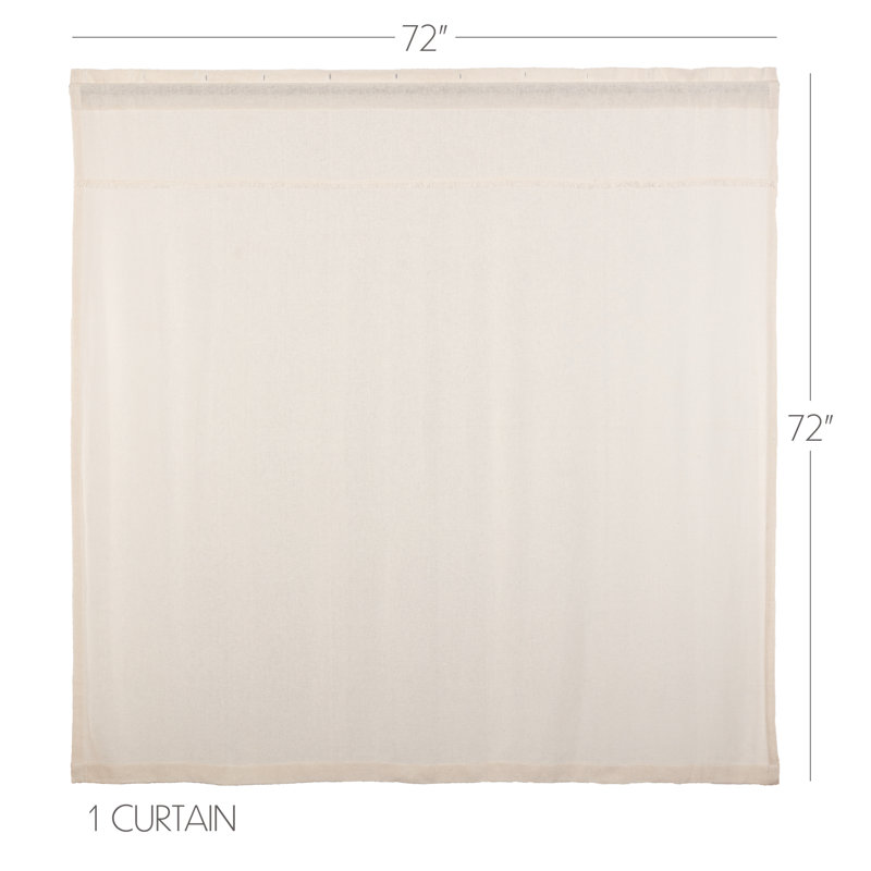Rideau de douche simple 100% coton Vassallo, Blanc antique