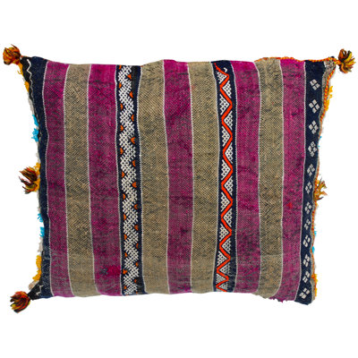 Fringed Reversible Throw Pillow