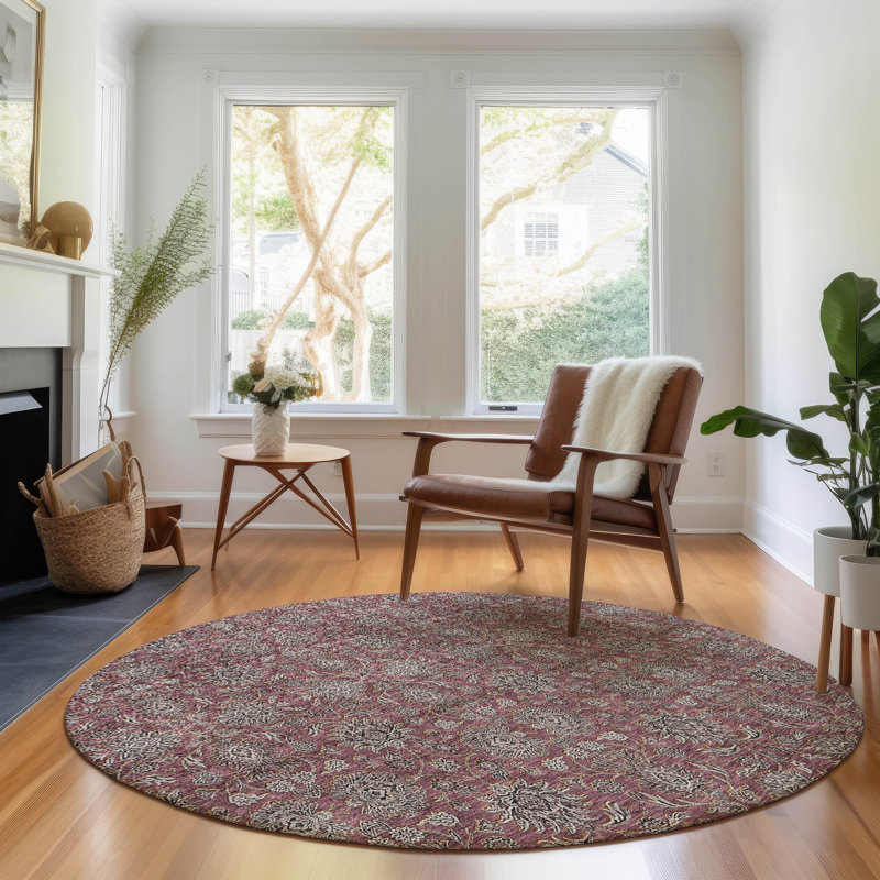 Tapis Prlot Merlot de qualité supérieure lavable à la machine, Rond 8 pi