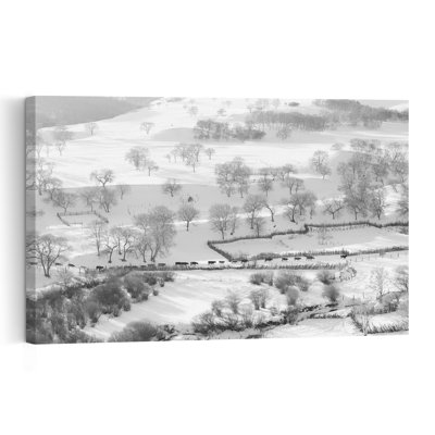 «Great Wall Misty Peaks Abstract Contemporary Landscape Landscape», reproduction d'art mural