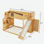 Lit superposé avec escalier de rangement, tablette, glissade et garde-robe-281361472